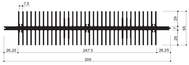 Code Kunst. FM2249: Aluminium-Kühlkörper in Stangenform