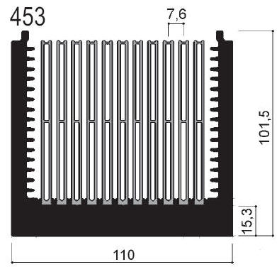 Code Kunst. FM453: Aluminium-Kühlkörper in Stangenform