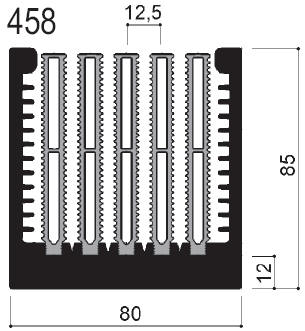 Code Kunst. FM458: Aluminium-Kühlkörper in Stangenform