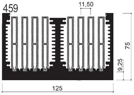 Code Kunst. FM459: Aluminium-Kühlkörper in Stangenform