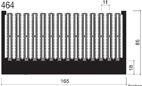 Code Kunst. FM464: Aluminium-Kühlkörper in Stangenform