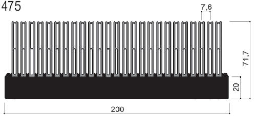 Code Kunst. FM475: Aluminium-Kühlkörper in Stangenform