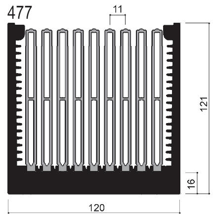 Code Kunst. FM477: Aluminium-Kühlkörper in Stangenform