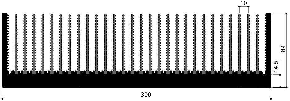Code Kunst. FM493: Aluminium-Kühlkörper in Stangenform