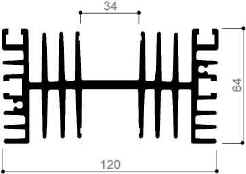 Code Kunst. FM613: Aluminium-Kühlkörper in Stangenform