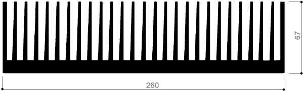 Code Kunst. FM902: Aluminium-Kühlkörper in Stangenform