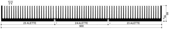 Code Kunst. FM991: Aluminium-Kühlkörper in Stäben