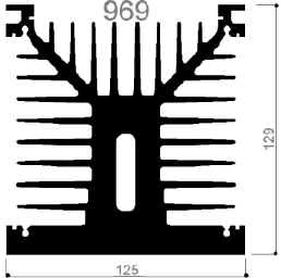 code art. FM969 : dissipateurs thermiques en aluminium dans les barres