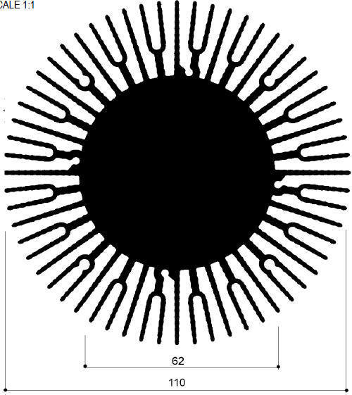 Code Kunst. FM513: Aluminium-Kühlkörper in Stäben