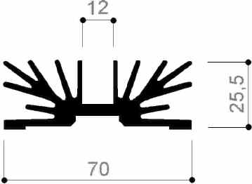 code art. FM423 : Aluminum heat sinks in bars 