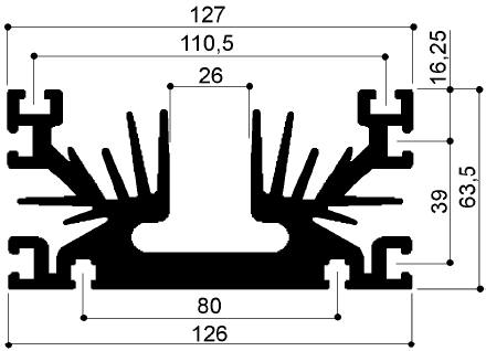 code art. FM428 : Aluminum heat sinks in bars